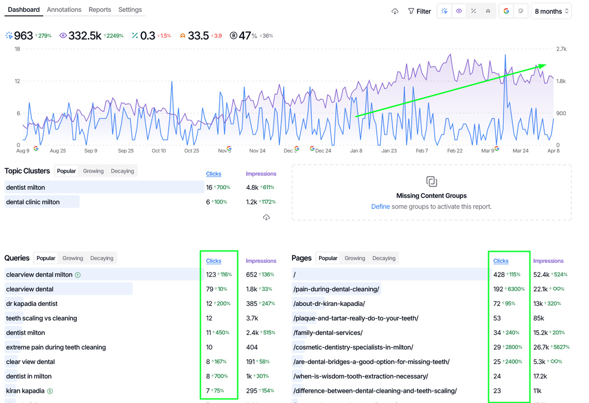 Organic SEO Results